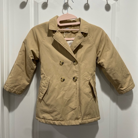 Zara Beige Tan Trench Coat Size 4-5 years 110 CM - Picture 3 of 7